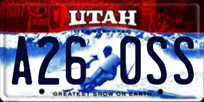 UT license plate A260SS