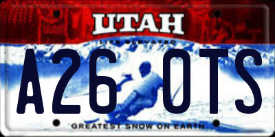 UT license plate A260TS