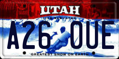 UT license plate A260UE