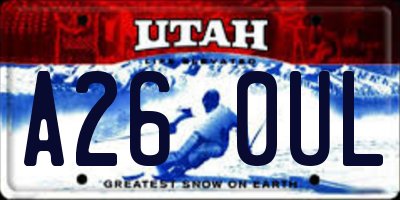 UT license plate A260UL