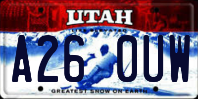 UT license plate A260UW