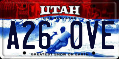 UT license plate A260VE