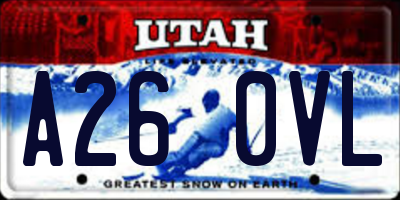 UT license plate A260VL