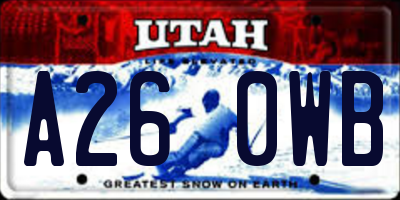 UT license plate A260WB