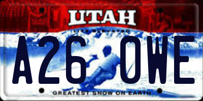 UT license plate A260WE