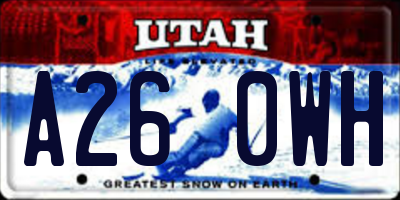 UT license plate A260WH