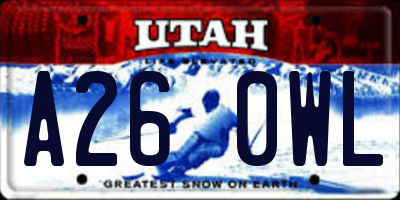 UT license plate A260WL