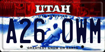 UT license plate A260WM