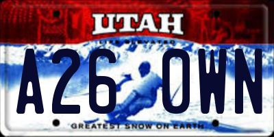 UT license plate A260WN