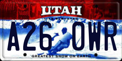 UT license plate A260WR