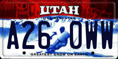UT license plate A260WW