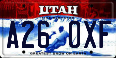 UT license plate A260XF