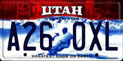 UT license plate A260XL