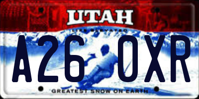 UT license plate A260XR