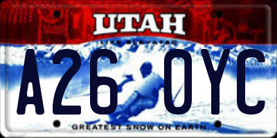 UT license plate A260YC