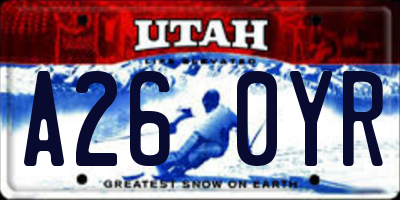 UT license plate A260YR