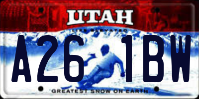 UT license plate A261BW