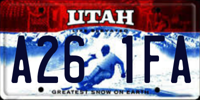 UT license plate A261FA