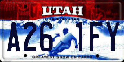 UT license plate A261FY