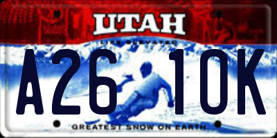 UT license plate A261OK