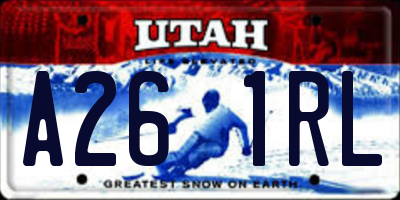 UT license plate A261RL