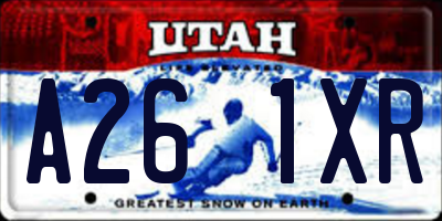 UT license plate A261XR