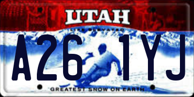 UT license plate A261YJ