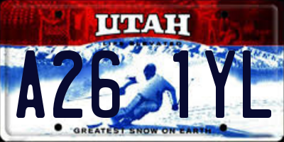 UT license plate A261YL