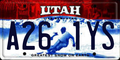 UT license plate A261YS