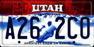 UT license plate A262CO