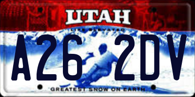 UT license plate A262DV