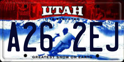 UT license plate A262EJ
