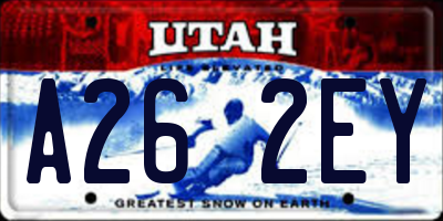 UT license plate A262EY