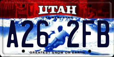 UT license plate A262FB