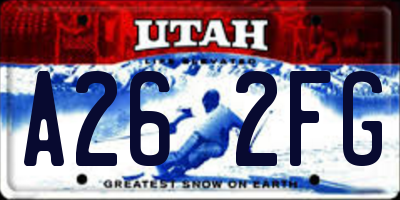 UT license plate A262FG