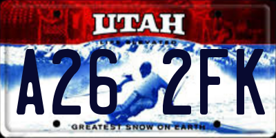 UT license plate A262FK
