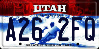 UT license plate A262FQ