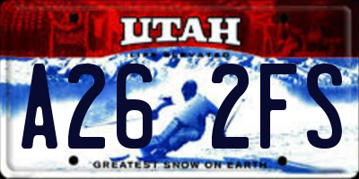 UT license plate A262FS