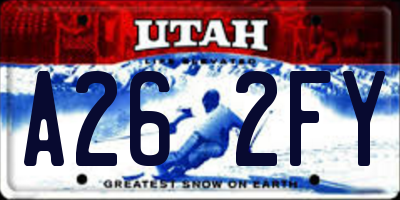 UT license plate A262FY