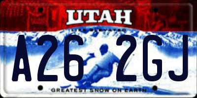 UT license plate A262GJ