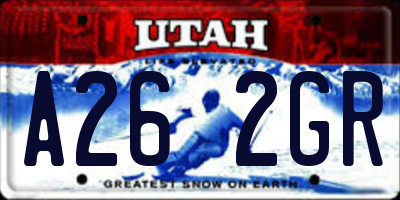 UT license plate A262GR
