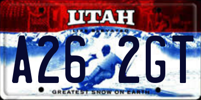 UT license plate A262GT