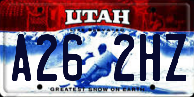 UT license plate A262HZ