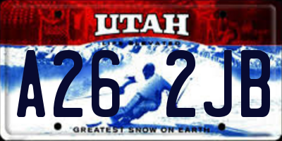 UT license plate A262JB