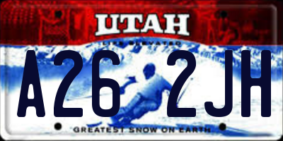 UT license plate A262JH