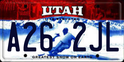 UT license plate A262JL