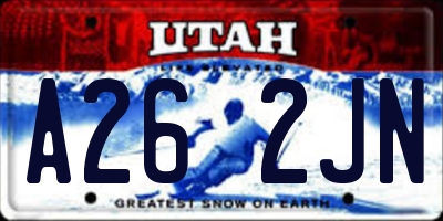 UT license plate A262JN