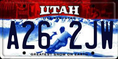 UT license plate A262JW