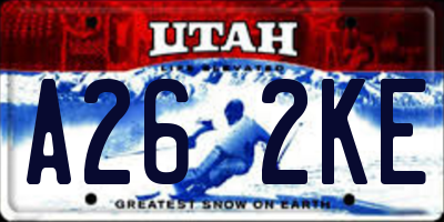 UT license plate A262KE