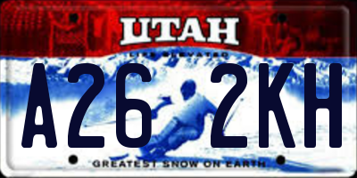 UT license plate A262KH